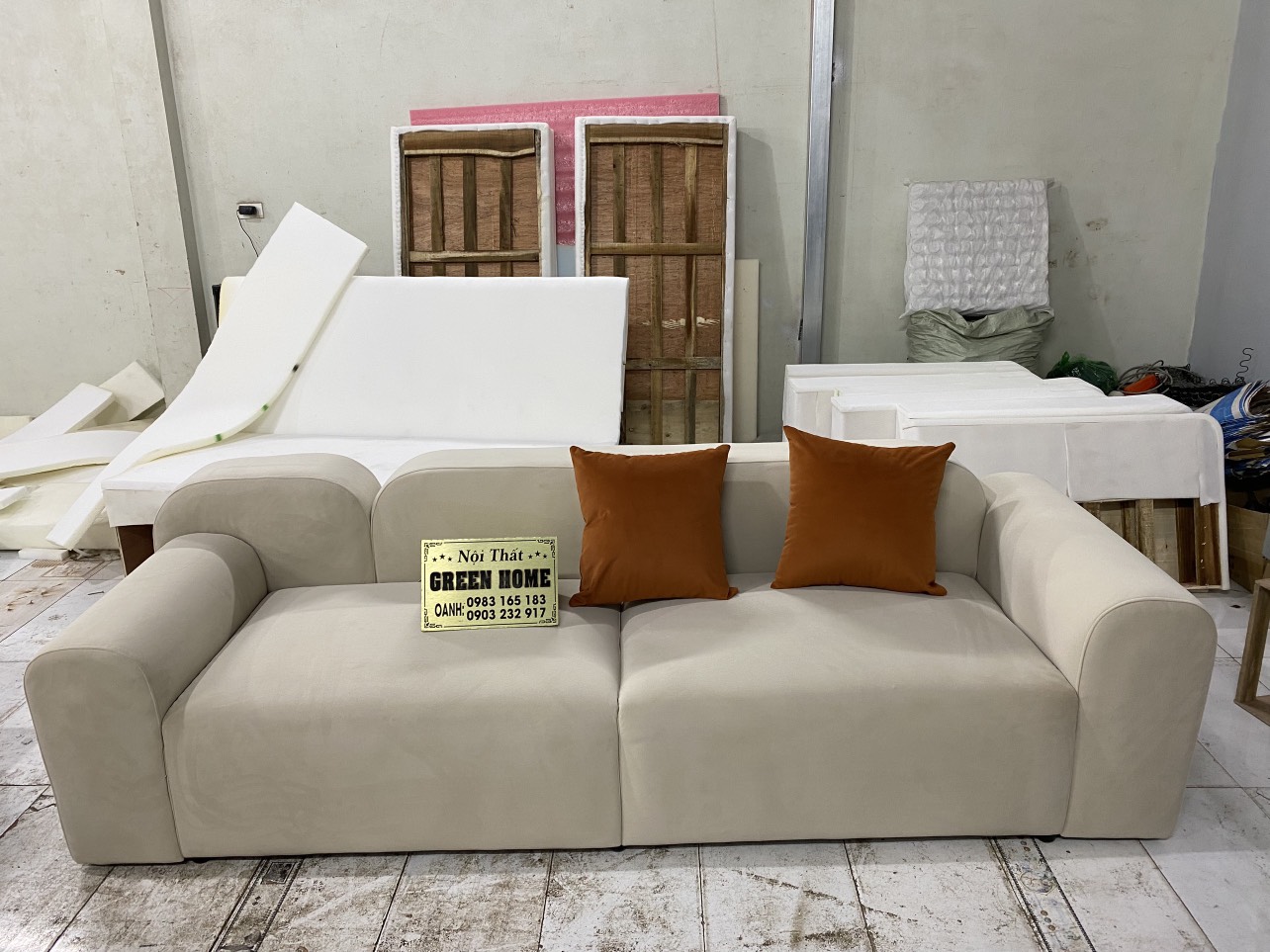 Sofa vải nỉ giá rẻ lò xo